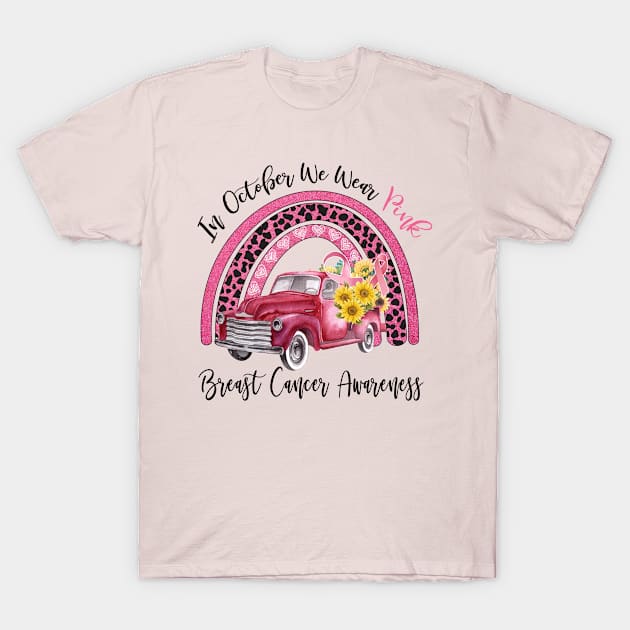 In October We Wear Pink Breast Cancer Awareness T-Shirt by little.tunny